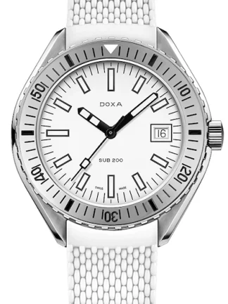 DOXA SUB 200 WHITEPEARL STAINLESS STEEL BEZEL 796.10.011.23
