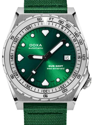 DOXA SUB 600T SEA EMERALD STAINLESS STEEL BEZEL 862.10.131.26-N